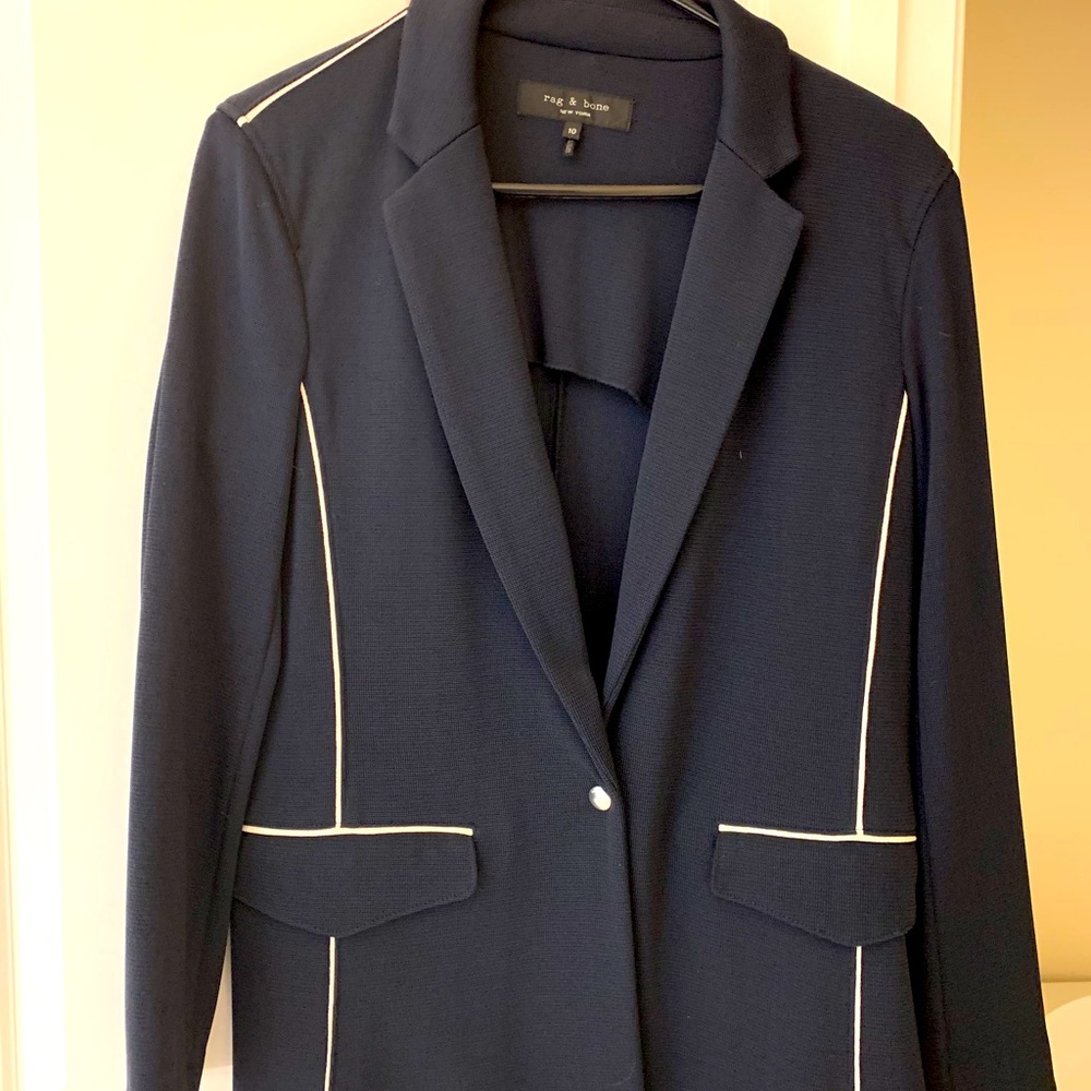 Rag and Bone Navy and White Blazer -